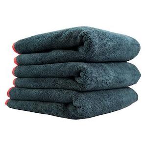 Microfiber Cloths: Microfiber Towels 16X16 Heavy Black Towel, With Red Silk Edges - (3pcs/Bag) - 1Unit