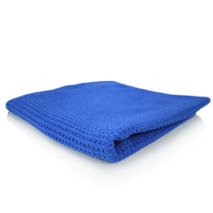 Ultimate Glass And Window Waffle Weave Premium Microfiber Towel, Blue 24" X 16"