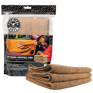 Microfiber Cloths: Workhorse Tan Brown Professional Grade Microfiber Towel 16"X16" (Leather & Vinyl) (3 Pack)