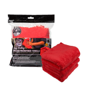 Happy Ending Edgeless Microfiber Towel, Red 16"X16" (3 Pack)