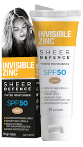 INVISIBLE ZINC TINTED MOISTURISER LIGHT SPF50+ 50GM – Chemist Discounter