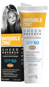 INVISIBLE ZINC TINTED MOISTURISER MEDIUM SPF50+ 50GM – Chemist Discounter