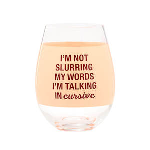 WINE GLASS EXTRA LARGE: TALKING IN CURSIVE