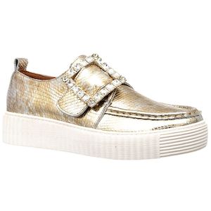 Shoe: ALFIE & EVIE DISGUISE NATURAL METALLIC SNAKE