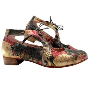 Shoe: LE SANSA BOSS RED FLORAL PRINT