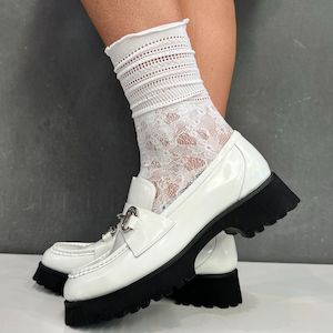 MINX LOAFER SOCK WHITE