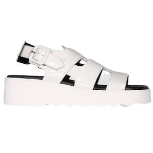 MINX DELTA WHITE PATENT/BLACK LINING