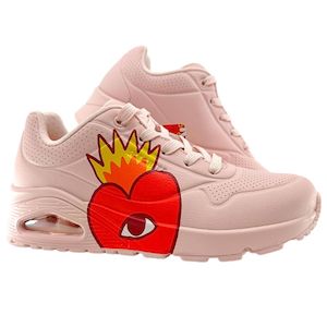 SKECHERS UNO FLAMING HEART PINK MULTI