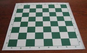 Roll-Up Vinyl Chess Mat 47mm Squares Green