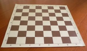 Roll-Up Vinyl Chess Mat 55mm Squares Brown