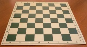 Folding Vinyl Chess Board 55mm Squares Green