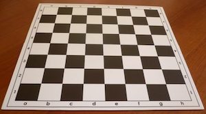 Folding Vinyl Chess Board 55mm Squares Brown