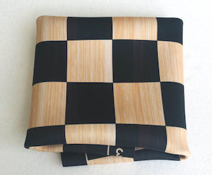 Rubber Chess Mat 55mm Squares Wood Grain