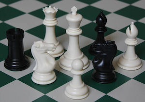 Supreme Heavy Weighted Plastic Chessmen. 95mm King