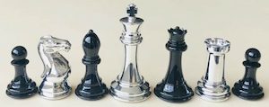 Silver and Black Chessmen 106mm King