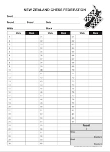 New Zealand Chess Federation Carbonised Scoresheets