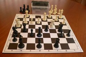 Premier Plastic Chess Set, Folding Board 55mm Squares and Container