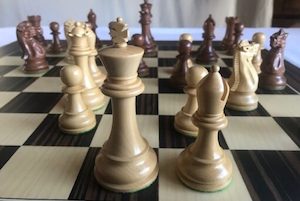 Babul Super Classic HEAVY WEIGHTED Chess Set with Ebony Board. 101mm King