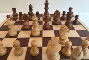 Babul Universal Chess Set with Sycamore Board. 76mm King