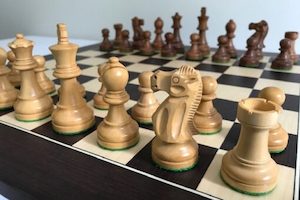 Babul Classic Chess Set with Wenge Board. 76mm King