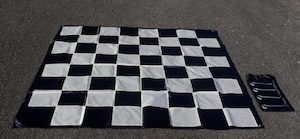 Game: Nylon Mat for Garden Chess Set 300mm King, Garden Draughts Set 101mm Diameter