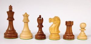 Game: Babul Jaques Staunton HEAVY WEIGHTED Chessmen. 95mm King