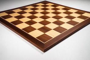 Mahogany and Maple Standard Chess Board 35mm Squares