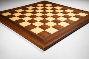 Mahogany and Maple Deluxe Chess Board 35mm Squares