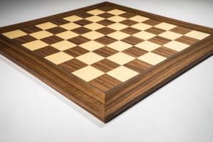 Walnut and Maple Deluxe Chess Board 35mm Squares