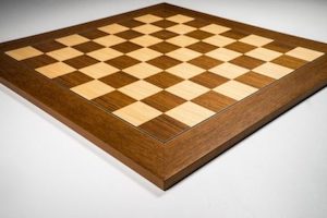 Teak and Maple Deluxe Chess Board 35mm Squares