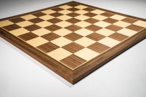 Walnut and Maple Standard Chess Board 40mm Squares