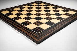 Ebony and Maple Deluxe Chess Board 55mm Squares