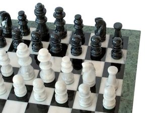 Marble Chessmen Black and White 105mm King