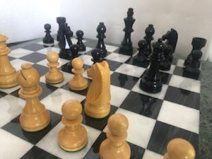 Wooden Chess Set and Marble Board 45mm Squares