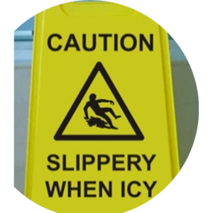 FILTA Gala A-Frame Safety Sign - "SLIPPERY WHEN ICY" - Yellow