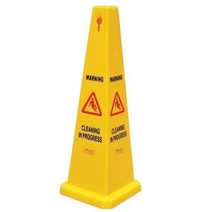 FILTA Gala Safety Cone - "CLEANING IN PROGRESS" - Yellow - 900mm