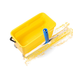 FILTA Window & Flat Mop Bucket with Wheels and Trays - 22L - Yellow