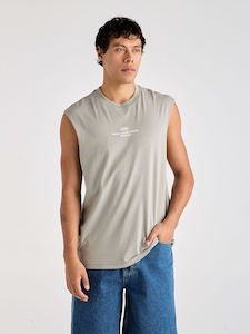 Clothing: Denim Co Muscle Tee - Stone Steel