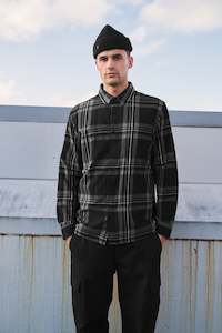 Cube Brush Plaid Shirt - Dark Grey