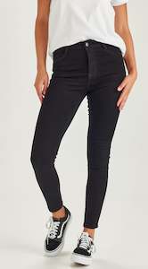 Slip Ankle Grazer Jeans - Black