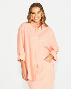 Clothing: Liberty Shirt - Peach/White Stripe