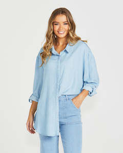 Davie Oversized Shirt - Chambray