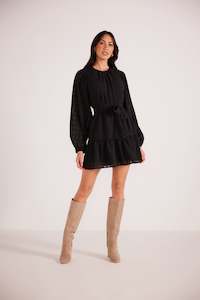 Clarence Chiffon Mini Dress - Black