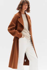 Clothing: Sadie Single Breasted Coat - Burnt Ochre