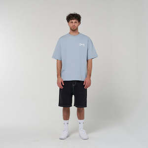 Clothing: Scripted Box Fit Tee - Light Blue