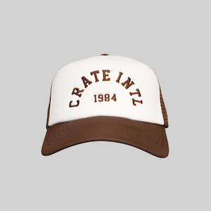 Varsity Trucker Hat - Brown/White