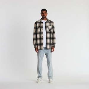 Clothing: Mason Flannel Shirt - Tan/Grey