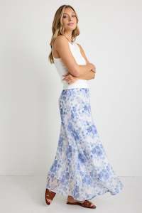 Haven Floaty Maxi Skirt - Blue Floral