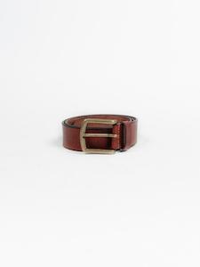 Wide Leather Belt - Brown