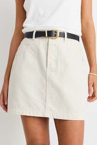 Sunny Soft Denim Mini Skirt - Ivory